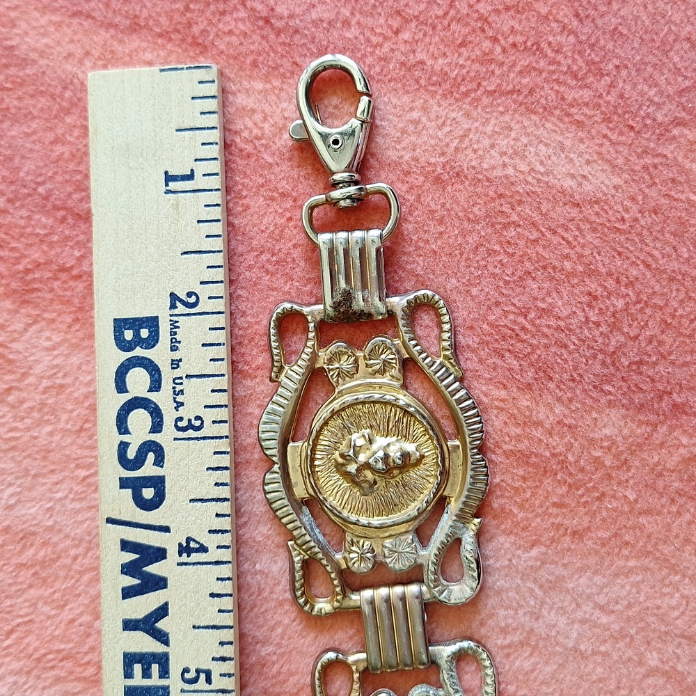🦁Harwill NY rare lion vintage metal belt with clip and chain - Picture 13 of 15